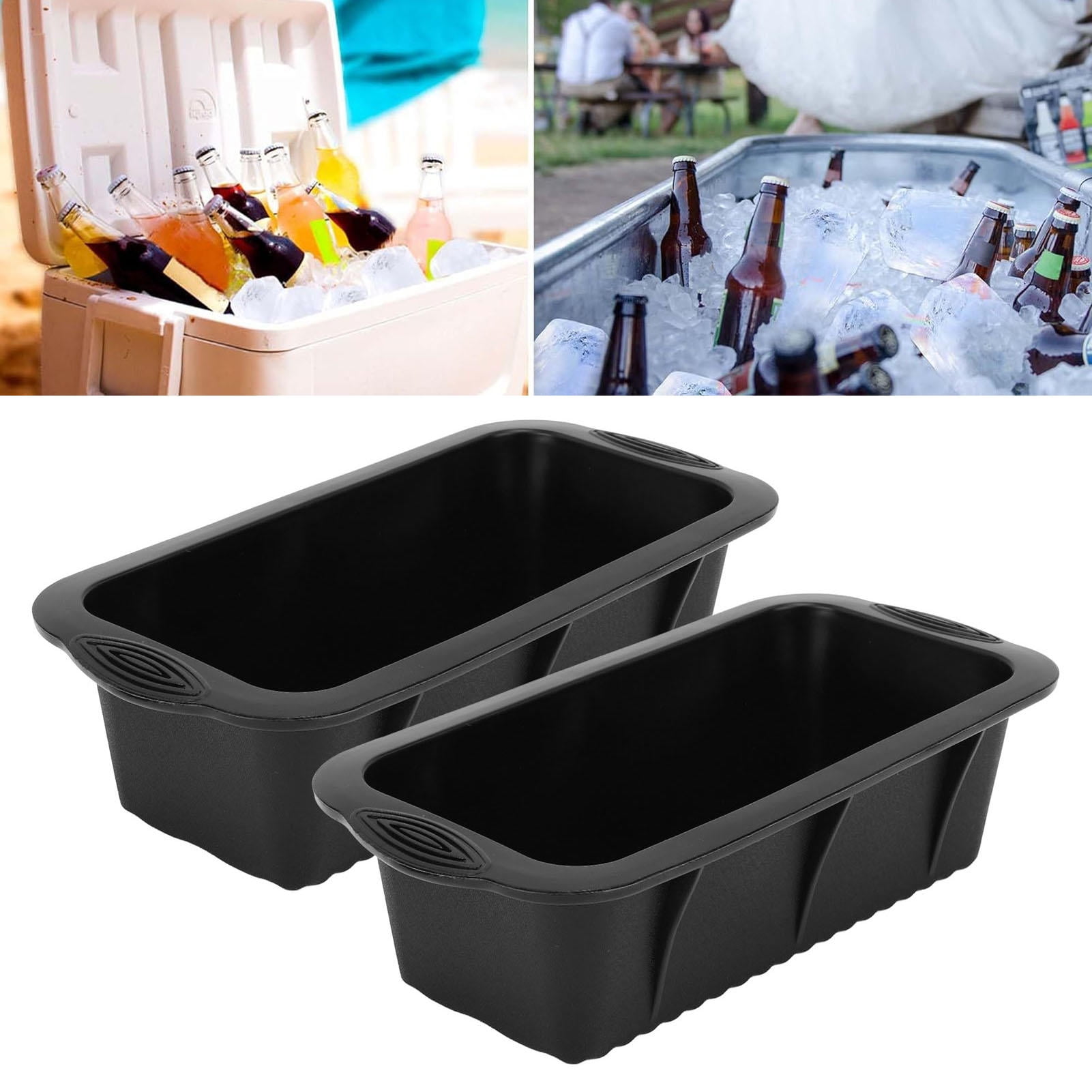 Suodoka 2-Pack Extra Large Silicone Ice Cube Tray – Large, Easy‑Release, Dishwasher Safe – Ideal for Drinks, Ice Baths & Chillers