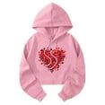 thumbnail image 5 of Mifsaly Valentine Crop Hoodie Women Hearts Print Long Sleeve Hooded Sweatshirt Loose Dressy Casual Pullover Tops Girls Girlfriend Gifts Shirts Outdoor Travel Spring Loungewear S, 5 of 7