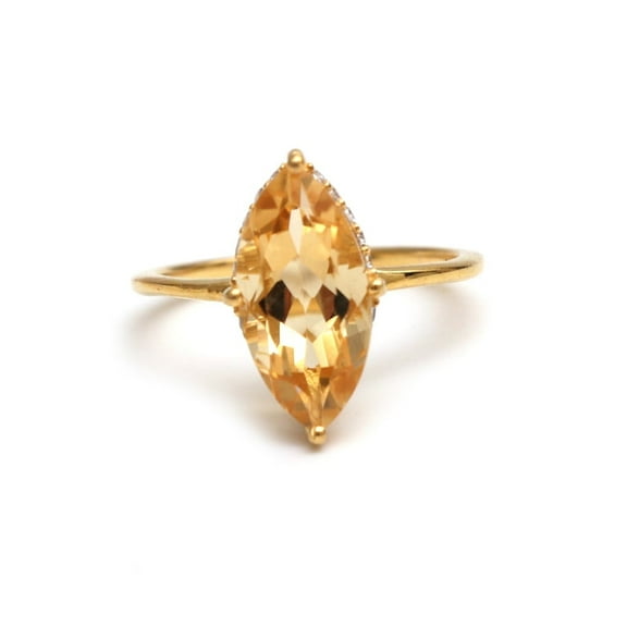 Unique Natural Golden Citrine Marquise 14k Gold Filled Solitaire Ring - birthstone Ring For her - Anniversary Ring For her