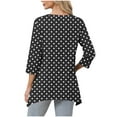 thumbnail image 6 of Zedker Casual 3/4 Sleeves Womens Blouses Classic Trendy Printed Womens Tops Comfy Loose V-Neck Womens Blouses,Black,L, 6 of 6