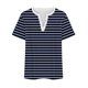 thumbnail image 4 of Blusas para las Mujeres Casual Oversized Rayas Impreso Botón Cuello en V Top, Tops Cortos para las Mujeres, 4 of 4