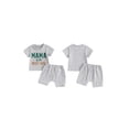 thumbnail image 2 of Suagox Toddler Boys 2Pcs Clothes Set Summer Outfits Letter Print Short Sleeve T-Shirts Tops Elastic Waist Shorts  for 0-24 Months and 2-3 Years Old Baby, 2 of 10