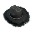 thumbnail image 2 of Sombrero de vaquero Yuyangstore Cosplay brillante con plumas negro, 2 of 8