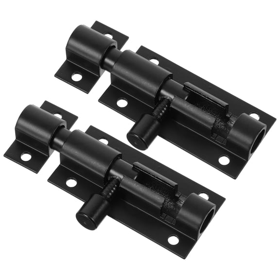 TABLZONE 2Pcs Black Metal Gate Latch Slide Bolt Door Lock for Barn Door Security Hardware
