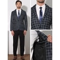 thumbnail image 4 of Unique Bargains Plaid Blazers for Men's Notch Lapel Contrasting Color Checked Sports Coats XL Black, 4 of 6