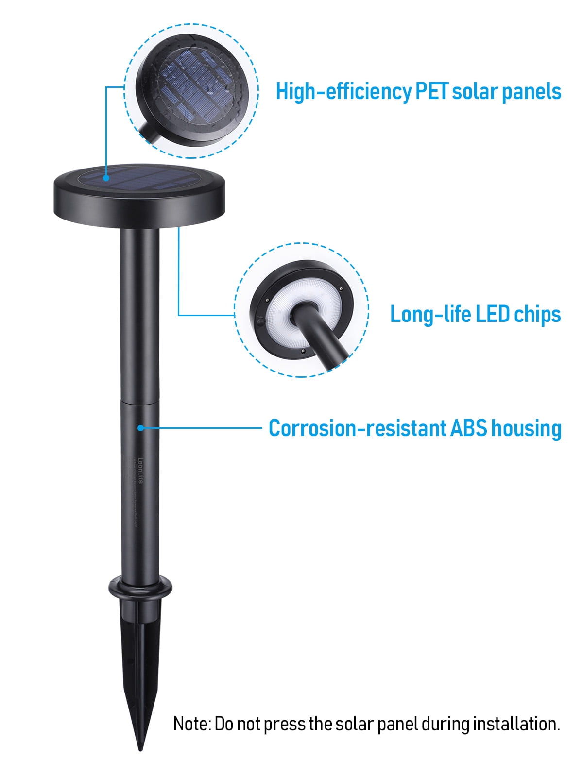 12 Pack 2CCT Solar Path Lights, Dimmable, Auto Dusk to Dawn Landscape Pathway Lights, Circle