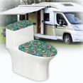 thumbnail image 5 of HELLHERO Watermelon Pineapple Bathroom Toilet Lid Cover, Reusable Polyester Fabric Toilet Lid Seat Cover, 17"x21", 5 of 7