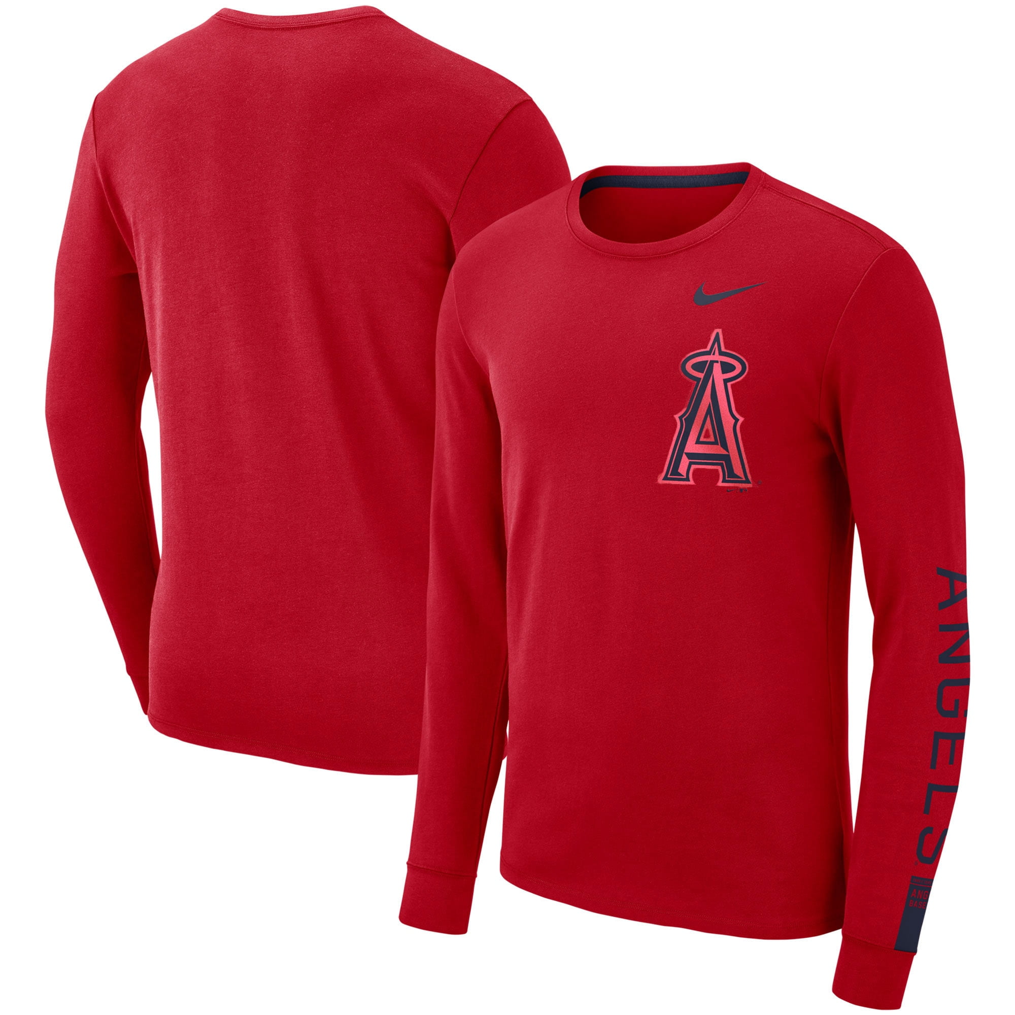 Los Angeles Angels Nike Heavyweight Long Sleeve T-Shirt - Red - Walmart ...