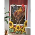 thumbnail image 4 of Sheer Curtains 84 Inches Long, Chicken Sunflowers Semi Sheer Curtains Light Filtering Window Treatment, Country Farm Animal Red Wooden Grain Privacy Voile Drapes for Living Room Bedroom 52x84 Inch, 4 of 7