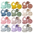 thumbnail image 5 of Babero de silicona para madres e hijos Plato de silicona para la cena Juego de ocho piezas Plato de succión para entrenamiento complementario de alimentos para bebés Juego de vajilla separada para, 5 of 5