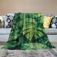 thumbnail image 2 of BCIIG Leaf Blanket Gifts for Women Girls Soft Warm Lightweight Cozy Plush Tropical Green Plant Monstera and Banana Leaves Throw Blankets for Bedroom Living Room Sofa Home Decor  60x80in, 2 of 6