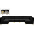 thumbnail image 2 of Meridian Furniture Alina Sectionnel Modulaire en Velours Noir, 2 of 18