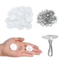 HZCrisp 100 Pack Transparent Self Adhesive Ceiling Hooks, Waterproof Removable Sticky Hooks for Kitchen, Bathroom, and Home Organization, 3CM