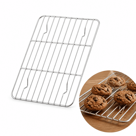 NOGIS 1 Pack Baking Rack , Stainless Steel Metal Roasting Cooking Racks, Size – 8.6"x6.2", Non Toxic & Rust Free, Fit for Small Toaster Oven, Dishwasher Safe