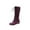 Purple Flats Knee High Boots, variant on Knee-High Boots Women's Casual Winter Fashion Solid Color Bow Round Toe Side Zipper Flat Stylish Footwear