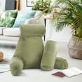 thumbnail image 6 of Nestl Reading Pillow, Extra Large Bed Rest Pillow with Arms – Premium Shredded Memory Foam TV Pillow, Detachable Neck Roll & Lumbar Support Pillow - Sage Green, 6 of 7