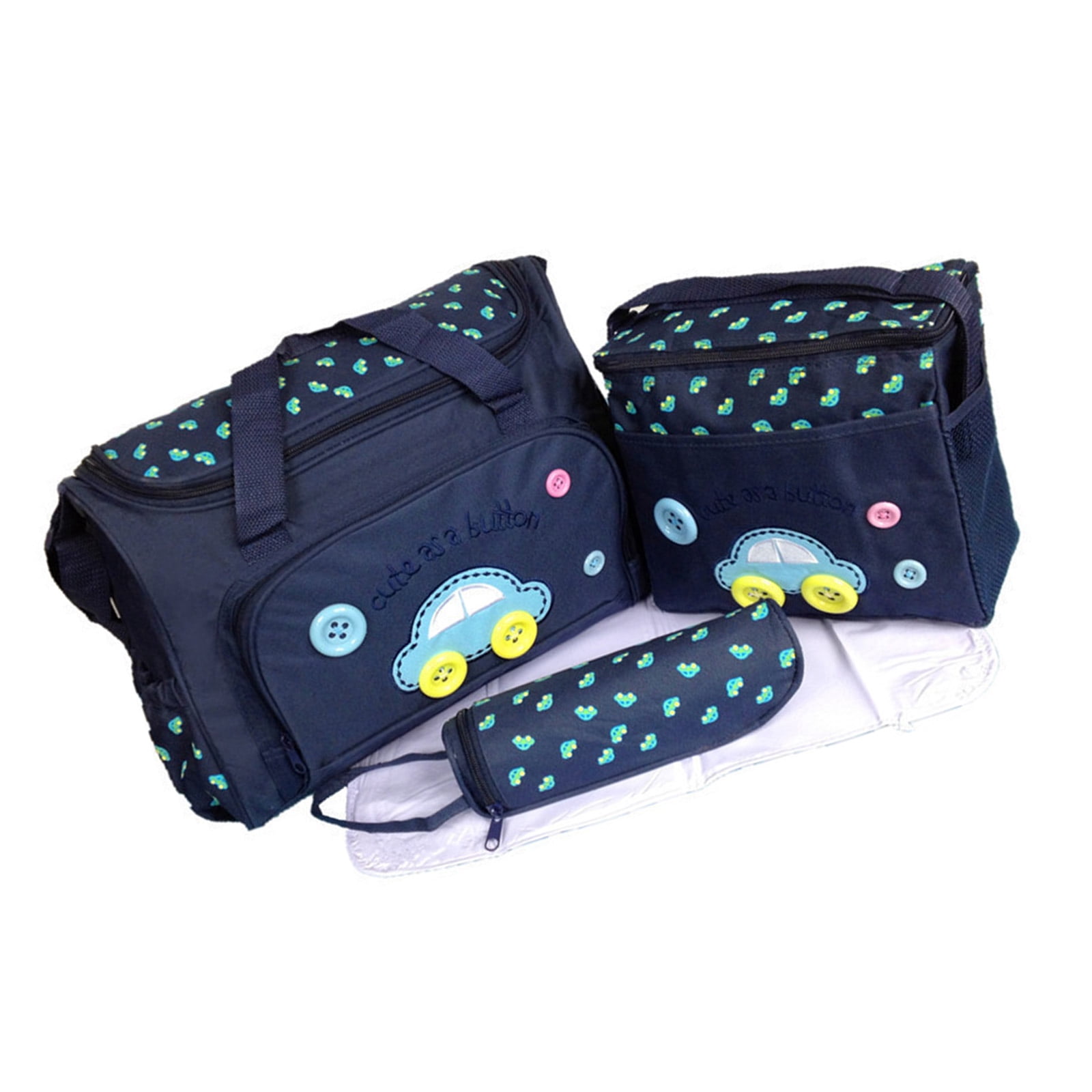 Pack of 4 Baby Changing Bag Set Portable Baby Diaper Bags with Multiple Compartments and Comfortable Straps