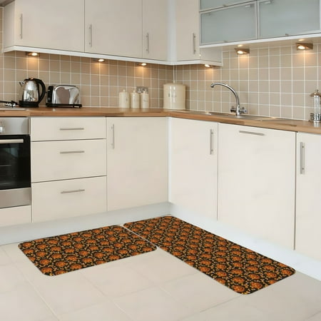 

Kitchen Mats for Floor 2 Piece - Quirky Corn Pumpkin Anti Fatigue Mats for Kitchen Floor Kitchen Rugs Non Slip Washable Mat for Home Kitchen Decor