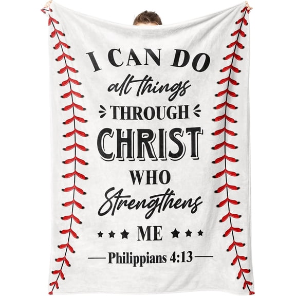 60x50IN Baseball Gifts Blanket, Unique Baseball Gifts for Teen Boys, Baseball Team, Inspirational, Birthday, Christian Gift for Men, Baseball Players Lovers, Soft Throw Blankets