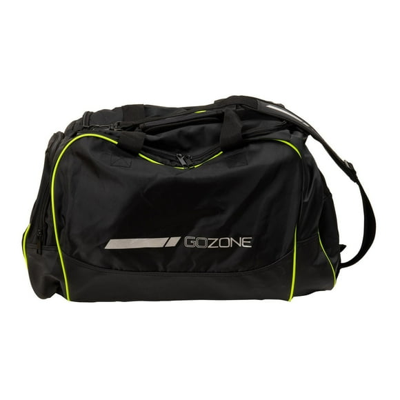 GoZone Pro Gym Bag – Black/White, With dual side zipper pockets