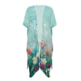 thumbnail image 4 of Xoenoiee Colorful Tulip Flower Pattern Women's Kimono Swimsuit Coverups Casual Cardigan Bathing Suit Cover up Fashion Summer Beach Cover Ups Long Swimwear Cover up, 4 of 7
