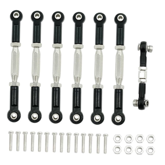 Varillas de ajustables, 7 piezas, tensor de enlace Servo para Slash 2WD 1:10 RC Short Course Truck Accs, piezas de repuesto, actualiza Negro Hugo varilla de enlace del coche rc