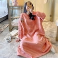 thumbnail image 4 of Women Autumn Winter Dress Fashion Thicken Warm Loose Cartoon Cute Oversized Pajamas Nightwear for Winter, 4 of 7