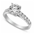 thumbnail image 2 of Precious Stars 14K White Gold 1 1/3ct TGW Round-cut Cubic Zirconia Engagement Ring, 2 of 4