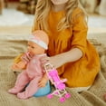 thumbnail image 4 of HONMEET Baby Doll Pram Plastic Pink Simulation Design for Pretend Play 1Pcs, 4 of 8