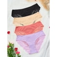 thumbnail image 3 of 4 Pack Sexy Underwear for Women Cheeky No Show Bikini Panties Lace Soft Seamless Ladies Hispter Briefs, 3 of 6