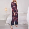 thumbnail image 2 of Bingfone Womens Pajama Sets Fireworks3 Print,Long Sleeve Loungewear Pajamas Set-XX-Large, 2 of 8