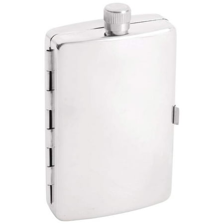 Flask Cigarette Holder - Maxam® 2.5oz Stainless Steel Flask with Cigarette Holder