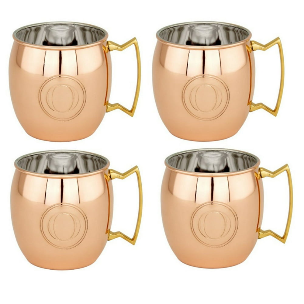 16 Oz. Solid Copper Moscow Mule Mugs, Monogram F, Set of 4 Walmart