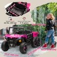 thumbnail image 3 of Qaba 24V 4WD Kids Ride On Truck with 6 Wheels, 2 Seater and Dump Bed, Pink, 3 of 10