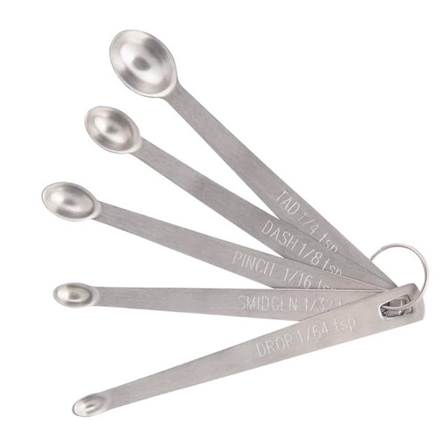 5pcs Small Measuring Spoons Stainless Steel Seasoning Dry and Liquid Ingredients Kitchen Mearure Tools
