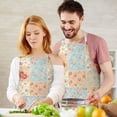 thumbnail image 3 of Pioneer Flower Floral Print Pattern Apron for Women and Men, Cotton Linen Waterproof with Pockets, Adjustable, 33x27 Inch for Kitchen, Gardening, BBQ, Salon, 3 of 6
