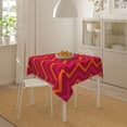thumbnail image 6 of Retro Red Orange Hot Pink Chevron Soft Tablecloth Square Dinng Table Covers for Kitchen & Table Linens 60" x 60", 6 of 8