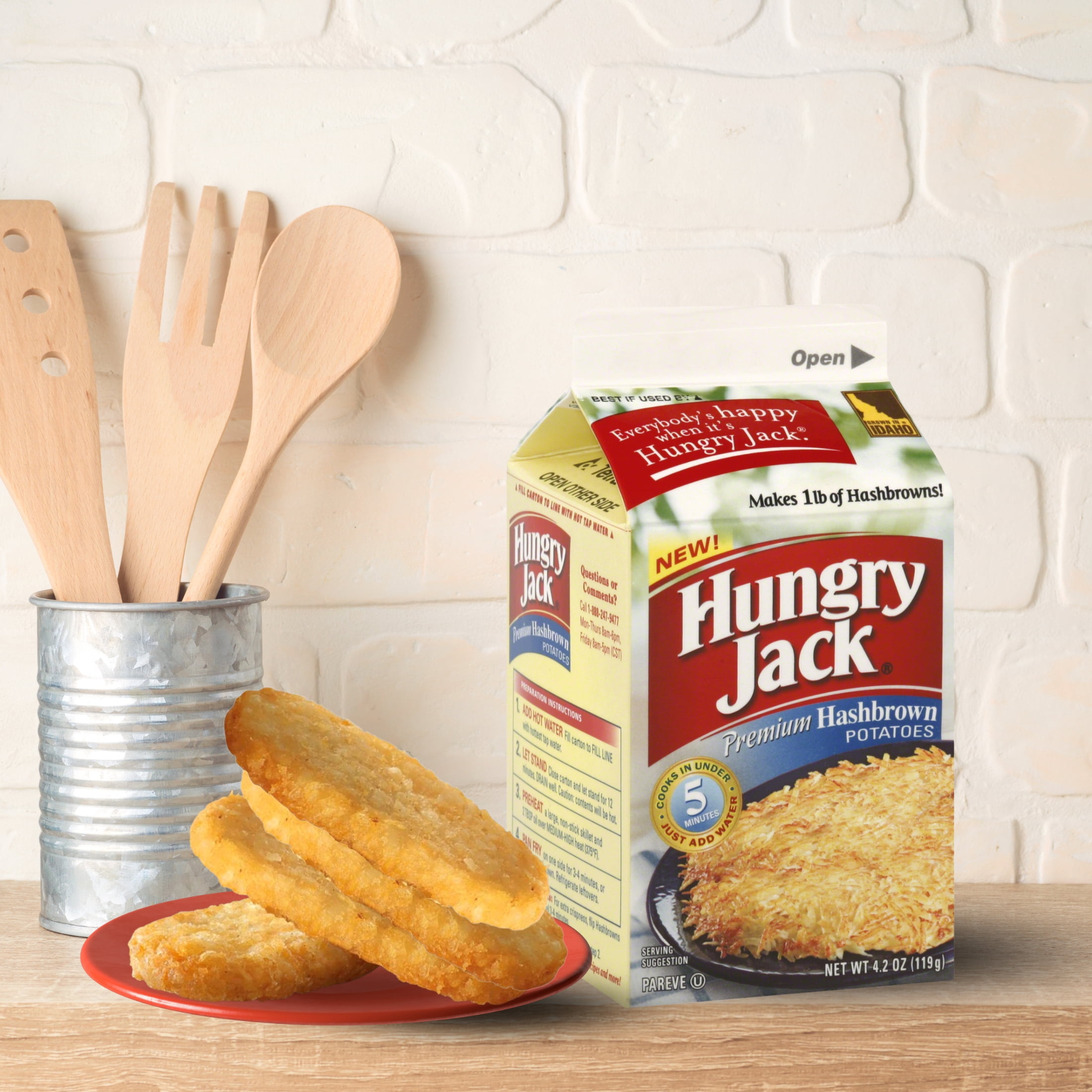 Hungry Jack Premium Hashbrown Potatoes 4.2oz Carton bundle of 3