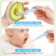 thumbnail image 3 of 2 cucharas de doble cabeza para niños con mango de silicona para hacer puré de frutas, herramienta para comer, 3 of 6