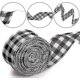 thumbnail image 2 of 3 Rolls Christmas Wired Edge Ribbons, 30 Yards X 1 Inches Black White Buffalo Plaid Ribbon For Diy Gift Wrapping, Fall Crafts Decoration, 2 of 4