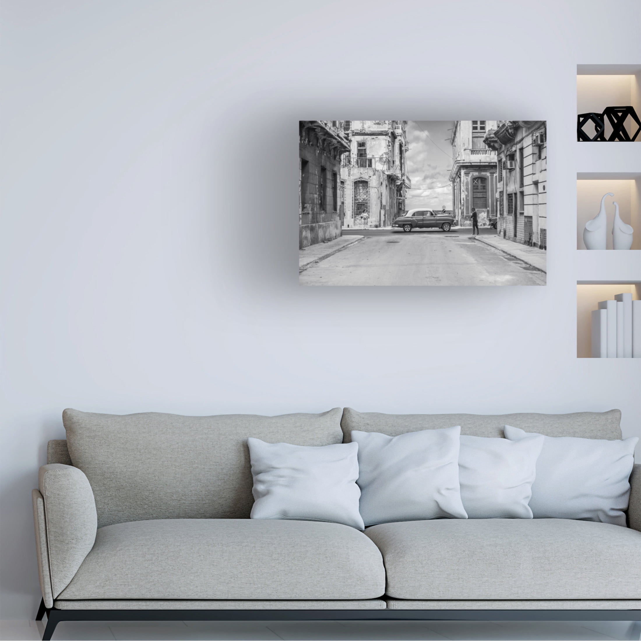 Canvas Wall Art - Marco Tagliarino 'Streets Of Lavana' Wall Art for Living Room, Bedroom, or Office D?cor by Trademark Fine Art - 47 x 30 Inches