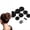 Black, variant on Donut Hair Bun Maker Set - 7 Rings (1 Extra-Large, 2 Large, 2 Medium, 2 Small), 5 Elastic Bands, 20 Hair Pins