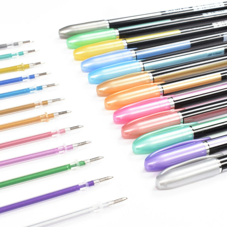 Gorgeous Gel Pen Set Refillable Metal Pastel Neon Glitter - Temu