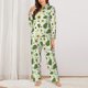 thumbnail image 2 of Fotbe Green Avocado Conjunto de Pijama de Manga Larga para Mujer con Estampado, Ropa de Dormir de 2 Piezas, Conjunto de Casa Suave y Cómodo con Bolsillos-Medium, 2 of 7