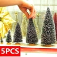 thumbnail image 2 of 5 uds pequeño árbol de Navidad decorado pino cedro sobre seda de sisal azul-verde oro plata y rojo mini adornos para árbol de Navidad, 2 of 4