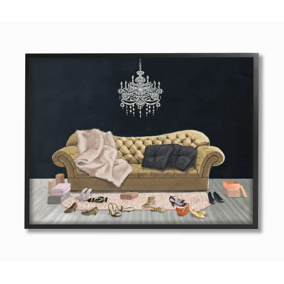 Stupell Industries Chic Living Room Pink Black Painting Framed Wall Art by Ziwei Li