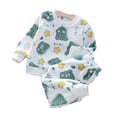 thumbnail image 3 of Conjunto de pijama de franela para niños, ropa de dormir de manga larga, bonita, de felpa, para el hogar, de 1 a 3 años, 3 of 4