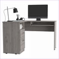 thumbnail image 3 of Desks L-Shaped with Keyboard Shelf, Modern Light Gray | Particle Board, 3 of 7