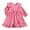 B-45Pink1, variant on MEZZALL Child Stylish Girls Long Sleeve Dress Elegant Lace Trim Fit And Flare Party Wear Comfortable Soft Fabric Fall Season Casual And Formal Attire O-Neck Festival Sundress Soft