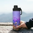thumbnail image 7 of Picia Colorful Purple Cosmos Flower Pattern Water Bottle 18 oz Stainless Steel Insulated Bottles With Handle Leak Proof Gym Sport Water Jug BPA-free insulated kettle For Men Women Adults, 7 of 7